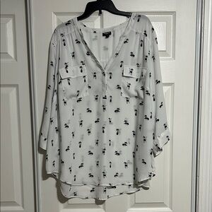 Torrid Harper Blouse with Cat Print